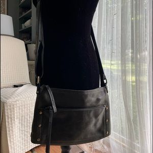 Preowned Born Crossbody Distressed Army Green Leather Purse